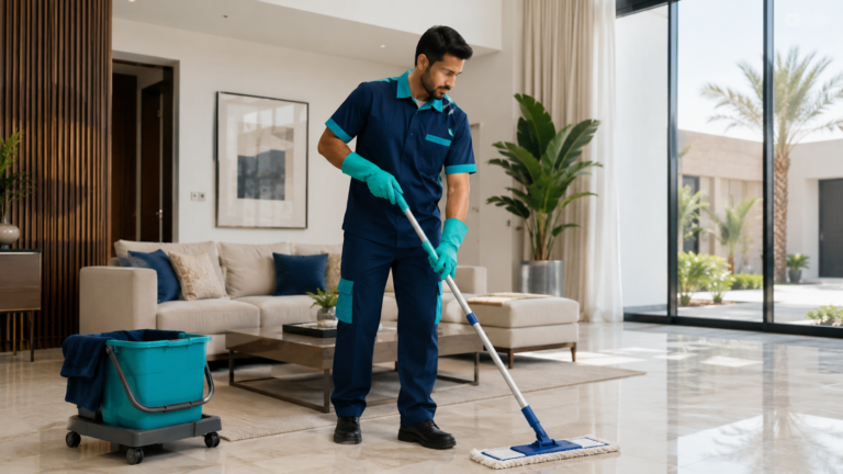 فني من الريان يقدم خدمات تنظيف في جدة داخل منزل حديث